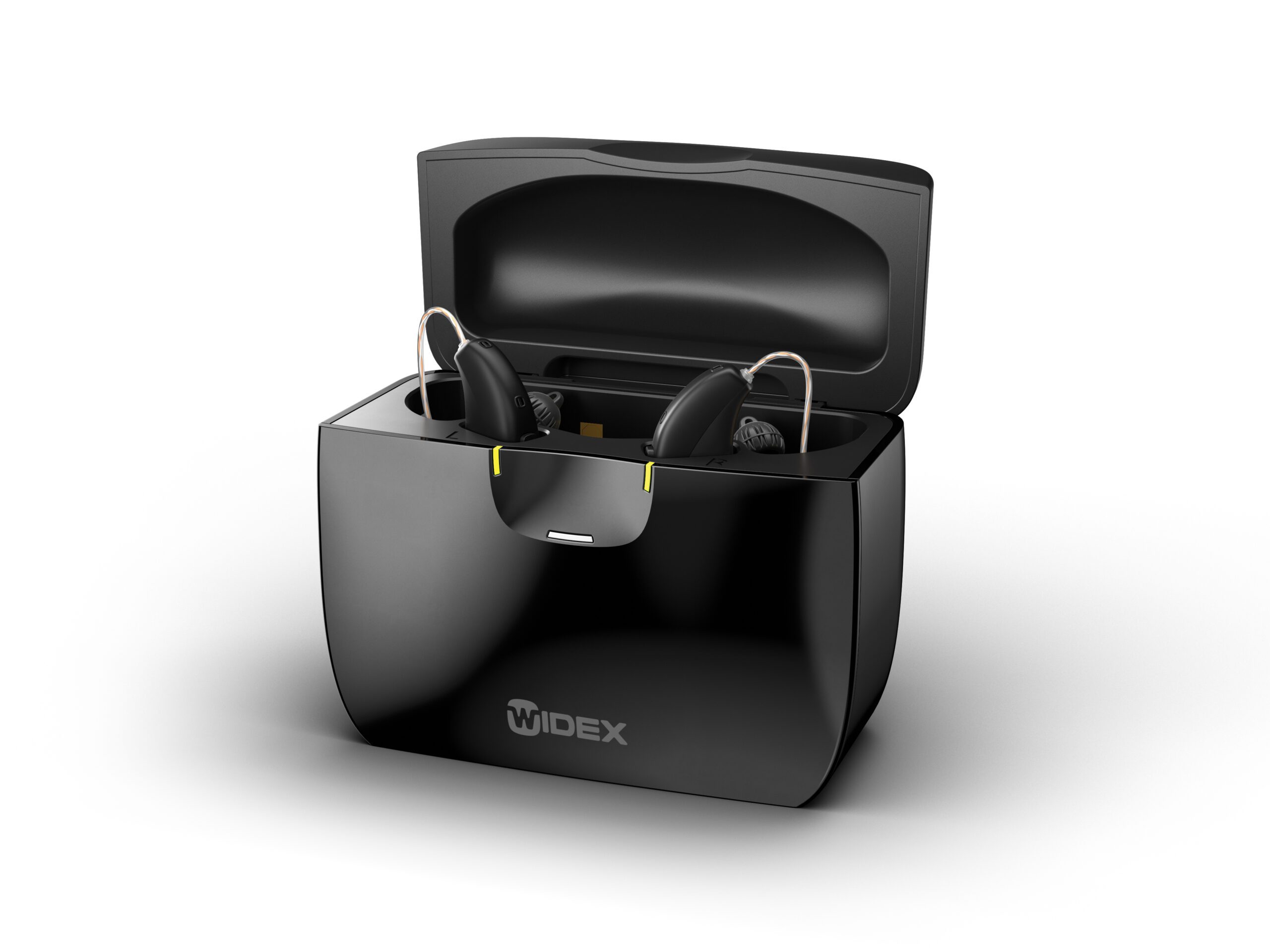 Hearing aids in box Hearing aids in box